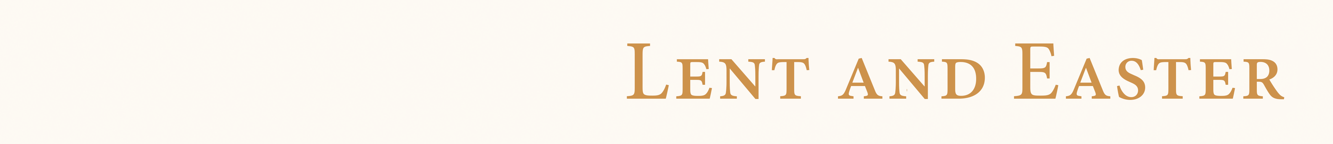 Lent and Easter